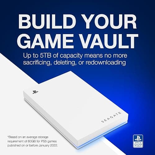 Seagate Game Drive for PlayStation® Consoles 5 TB External Hard Drive - USB 3.2 Gen 1, Officially-License (STLV5000100) thumbnail 7