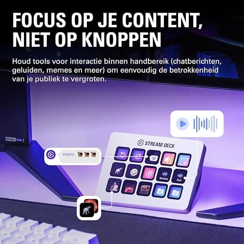 Elgato Stream Deck MK.2 White – Studio Controller, 15 macro keys, trigger actions in apps and software like OBS, Twitch, ​YouTube and more, works with Mac and PC thumbnail 7