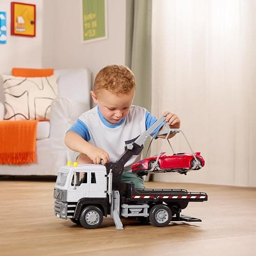Driven by Battat – Toy Tow Truck for Kids – Rescue Vehicle Toy – Lights & Sounds – Movable Parts – 3 Years + – Tow Truck, 20 inches thumbnail 2
