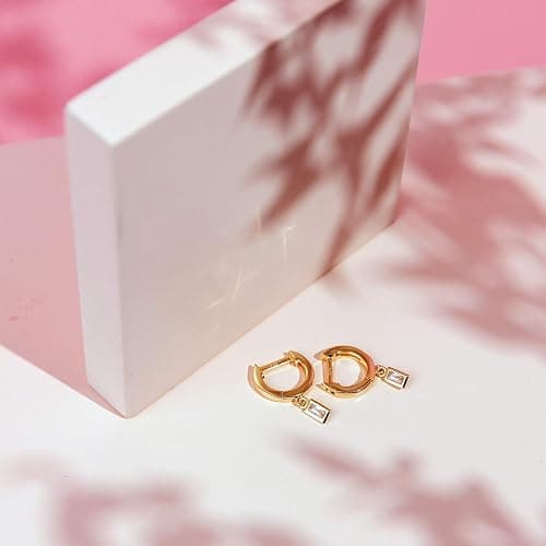 PAVOI 14K Gold Plated S925 Sterling Silver Post Lightweight Drop/Dangle Huggie Earrings for Women | Religious Ornament: Cross, Evil Eye, Clover, Celtic | Dainty Earrings for Women thumbnail 4