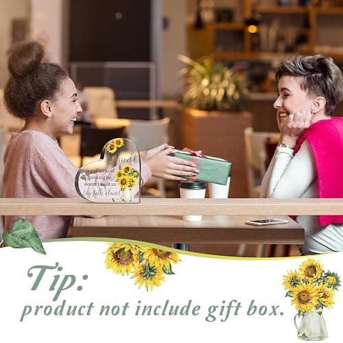 Chunful Christian Gifts for Friends Women Religious Birthday Friendship Gifts for Inspirational Friend Women Coworker Glass Crystal Table Wedding Centerpieces Decor(Sunflower Style) thumbnail 4