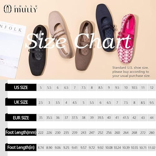 Frank Mully Women's Flats Square Toe Mary Jane Shoes Ballet Flats with Strap Comfortable Slip On Knit Shoes Dressy Casual thumbnail 7