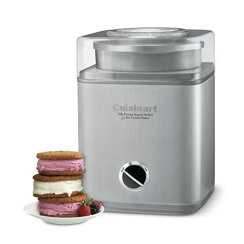 Cuisinart Ice Cream Maker Machine, 2-Quart Ice Cream, Sorbet and Frozen Yogurt Machine, Fully Automatic Double-Insulated Freezer Bowl Makes Frozen Desserts in Under 30 Minutes, ICE30BCP1, Silver - Image 1