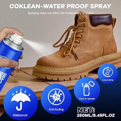 Shoe Protector Spray, Rain & Stain Waterproof Spray 8.45 OZ Nano Protectant for Sneaker, Nubuck, Canvas, Suede Shoes thumbnail 3
