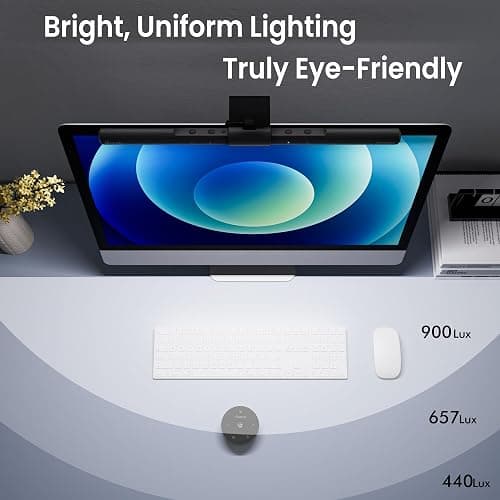Quntis Computer Monitor Lamp, Screen Monitor Light Bar for Eye Caring, USB Reading LED Task Lamp with Auto-Dimming, Dimmable Light Bar, Touch Control, No Glare Space Saving Home Office Desk Lamps thumbnail 5
