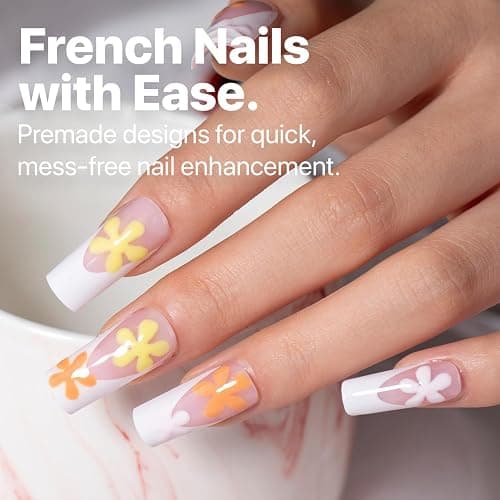 SXC Cosmetics French Tip Press On Nails Pink Series, Medium Square X-Pro Tips Starter Kit thumbnail 2
