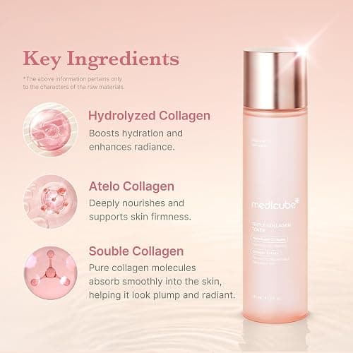 medicube Triple Collagen Toner for Deep Hydration & Plump Skin | Hydrolyzed, Atelo, & Soluble Collagen - Fast-Absorbing Formula for All-Day Suppleness, Korean Skincare, 4.73 fl.oz. thumbnail 3