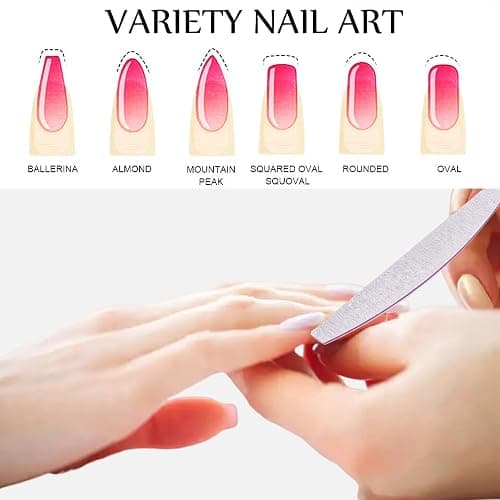 Professional Nail File Set - 6 Pcs 100/180 Grit Emery Boards for Gel, Acrylic & Natural Nails thumbnail 5