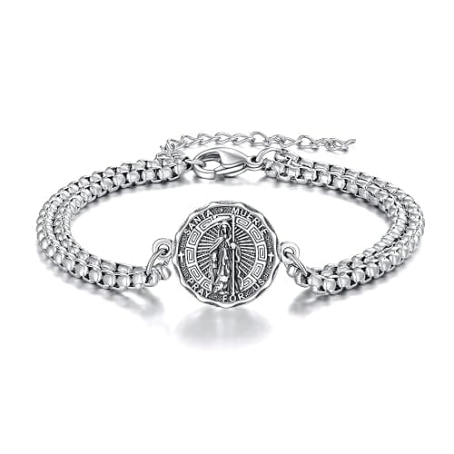 YFN Patron Saint Bracelet Sterling Silver Religious Protector Bracelet Jewelry Gift for Women Men - Image 1