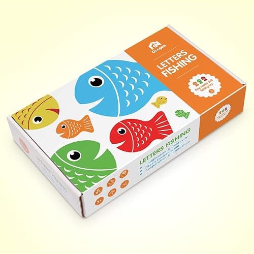Coogam Wooden Magnetic Fishing Game, Fine Motor Skill Toy ABC Alphabet Color Sorting Puzzle, Montessori Letters Cognition Preschool Gift for Years Old Kid Early Learning with 2 Pole thumbnail 7