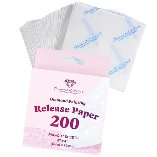 DIAMOND ART CLUB 200-Piece Premium Diamond Painting Release Paper Pack, Multiuse Painting Paper, Precut Cover Replacements, 4" x 4" (10 cm x 10 cm) - Image 1