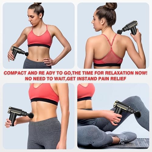cotsoco Massage Gun Deep Tissue for Pain Relief with 4 Massage Heads & 6 Speeds, Electric Mini Handheld Body Massager for Any Pain Relief, Best Gifts for Men and Mom thumbnail 7