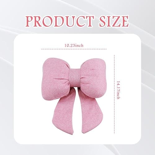 Figpade Cute Bow Car Headrest Pillow,Comfortable & Breathable Car Neck Pillows for Relief Neck Fatigue,Universal Head Rest Pillow for Cars Decoration as Birthday Gifts for Women,Girl (Pink) thumbnail 2