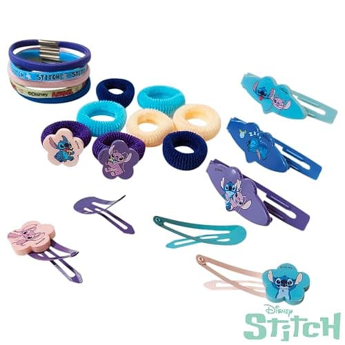 LUV HER Disney Lilo & Stitch Girls' Hair Accessories Set - 20 Pack Stitch - Includes 3 Barrettes, 4 Snap Clips, 5 Elastics, 8 Terry Ponies - Everyday Wear, Special Occasions, Ages 3+ thumbnail 6