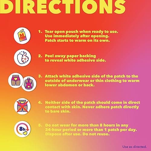 Midol Heat Vibes Menstrual Pain Relief Heat Patches - 6 Count Pack for Period Cramps and Backache - 6ct thumbnail 5