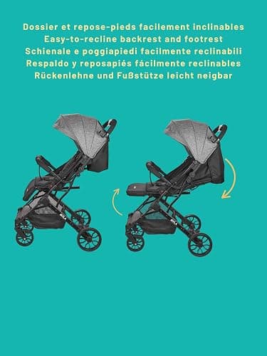 Nania Myla, Poussette combinée 2 en 1, compacte et légère, de 0 à 4 ans,(22kg max), avec Siège auto Rimini Nania, 40-87 cm, (0-13kg), Protection Latérale, avec Insert de confort thumbnail 6