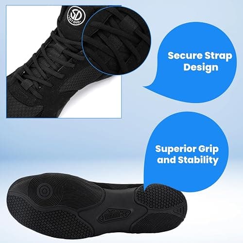 Men's Wrestling Shoes with Lightweight,Sdtdid Boxing Shoes Made of Micro Suede for Gym,Powerlifting,Bodybuilding,Training Etc. thumbnail 4