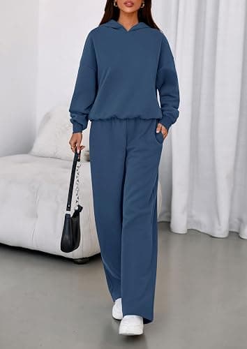 PRETTYGARDEN Womens Sweatsuits 2 Piece Set 2026 Casual Winter Long Sleeve Hoodie Loose Wide Leg Sweatpants Fall Tracksuit thumbnail 6