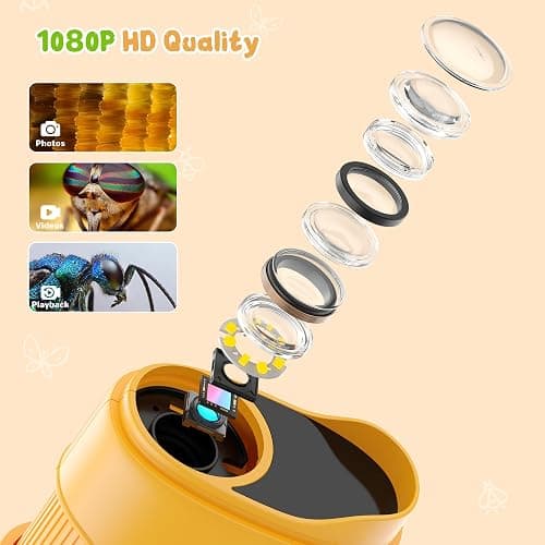 1000X Handheld Digital Microscope for Kids: Pocket Microscope with 2.0" IPS Screen - STEM Toys Birthday Gifts for Girls Boys Child - Portable Edu Science Kits Toddler Age 3-6 6-12 thumbnail 7
