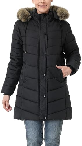 Pufflady Women's Long Winter Puffer Coat Thicken Fleece Lined Down Jacket | Windproof Parka Waterproof Puffer Outerwear with Removable Hood thumbnail 2