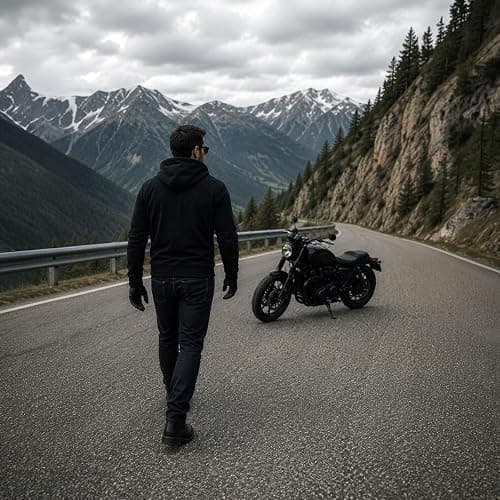 Milwaukee Leather Men's Streetguard Riding Hoodie - Aramid Reinforced with CE Shoulder and Elbow Armor - Large Black thumbnail 9
