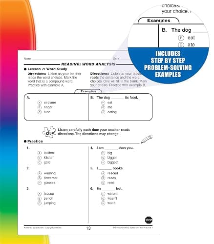 Spectrum Grade 1 Test Practice Workbooks, Ages 6 to 7, 1st Grade Test Practice Workbook, Math, Language Arts, Reading Comprehension, Vocabulary, and Writing, Standardized Test Practice - 160 Pages thumbnail 4