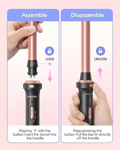 Wavytalk 5 in 1 Curling Iron,Curling Iron Set with Heated Round Brush and 4 Interchangeable Ceramic Curling Wand(0.5”-1.25"), Instant Heat Up,Dual Voltage Hair Curler thumbnail 7