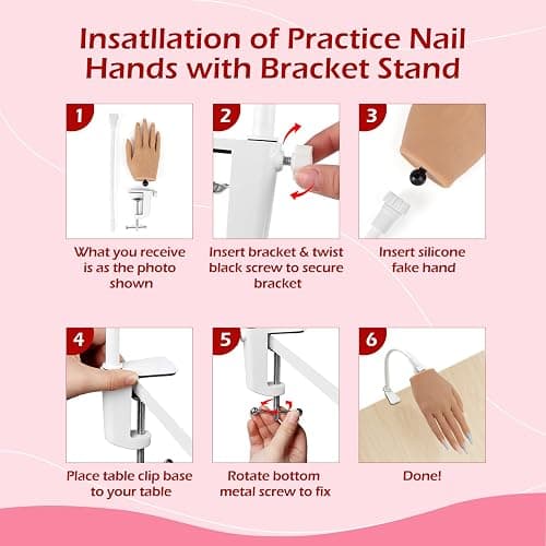 LIONVISON Practice Hand for Acrylic Nails, Silicone Nail Hand Practice, Flexible Fingers Fake Training Hand False Mannequin Hands for Nail Practice, Hand Model Kit for Nail Supplies Manicure Beginners thumbnail 7
