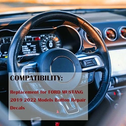 NPSNGSJY Car Button Stickers Interior Decals Compatible with Ford Mustang 2019 2020 2021 2022 Steering Wheel Switch Control Dash Button Repair Sticker Kit thumbnail 5