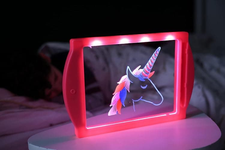 Mavin's Magic - Glow Art - LED Drawing Board for Children - Pink Light Up Drawing Pad, with Glow in The Dark Colouring Pens - Battery Powered Drawing Tablet - Light Up Tracing Pad Suitable for 5+ thumbnail 5
