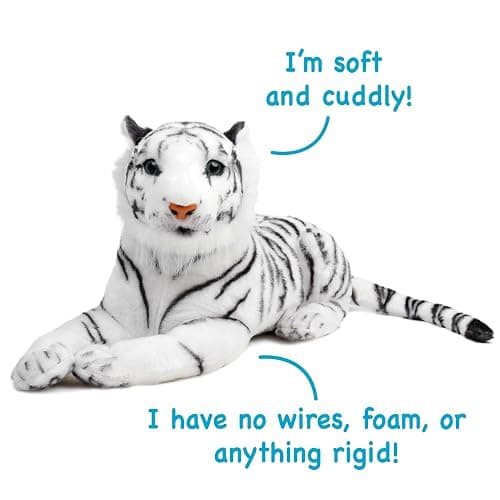TigerHart Saphed The White Tiger - Squeeze Me! - 17 Inch Stuffed Animal Plush thumbnail 6