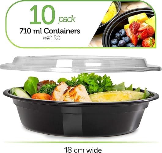 [10 Pack] Meal Prep Containers with Lids | Microwavable Dishwasher & Freezer Safe | Reusable Stackable Lunch Containers | 24oz | Bento Boxes | Food Storage Containers BPA Free thumbnail 3