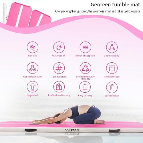 Genreen,tumble mat,tumble mats for kids,tumble mats,inflatable mat,cheer mat,gymnastic mat,mat for gymnastics,tumbling mats for kids,material improvement,multicolor,various sizes thumbnail 5