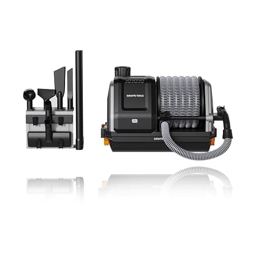 Giraffe Tools Grandstorm Wet Dry Vacuum Cleaner with 6 Nozzles, 30 FT Retractable Hose Wall Mounted Vacuum Cleaner for Car Detailing, Grey（No Remote Control Funtion） - Image 1