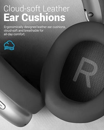 Wentronic Y01 Wireless Noise Canceling Headphones Bluetooth 5.3 Over Ear Headphones with Microphone, Hi-Res Audio, 48H Playtime, Foldable Comfortable Earpads,Compatible with iOS,Android,PC, Space Grey thumbnail 4