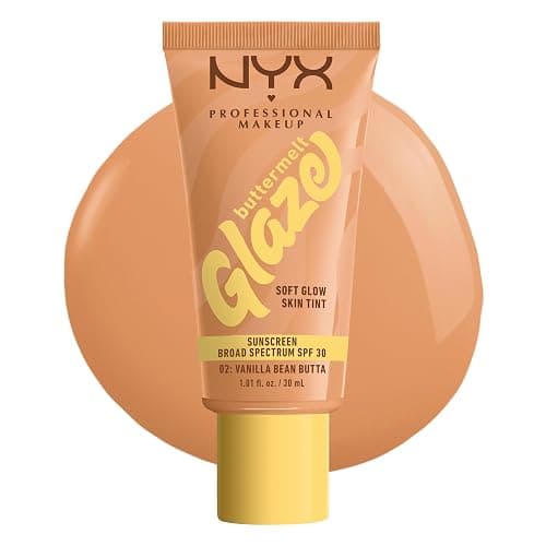 NYX PROFESSIONAL MAKEUP Buttermelt Glaze Soft Glow Skin Tint + SPF 30, Up To 12HR Wear, 02 Vanilla Bean Butta - Image 1