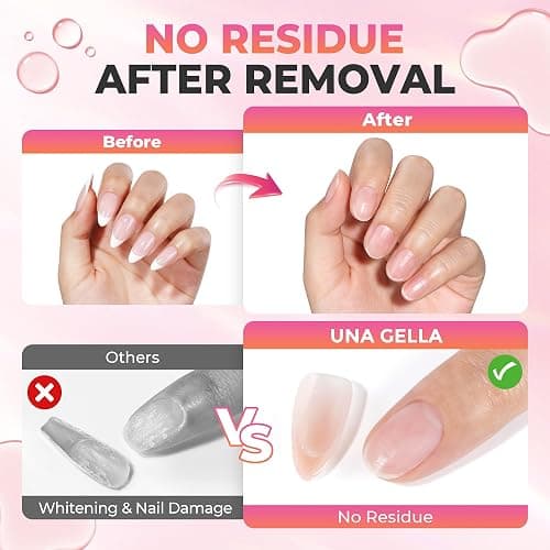 UNA GELLA 20ml*2PCS Nail Glue Remover for Press on, Multi-Functional Pinpoint Glue Remover Fast Removal Gentle Non-Acetone with Crystal Sticks for Nails Polish False Acrylic Nail Tips Home DIY thumbnail 2