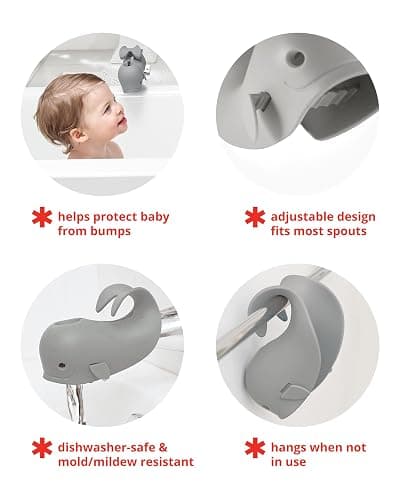 Skip Hop Baby Bath Spout Cover Universal Fit MOBY Grey thumbnail 3