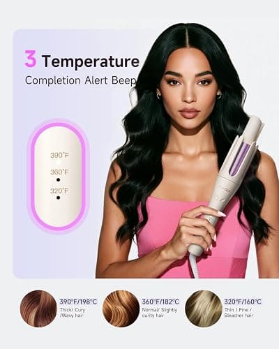 TSUYAGLA Automatic Hair Curler, 1 1/4 Inch Rotating Curling Iron with 3 Temp, 500 Million Ionic, 2-Way Rotation,10S Fast Heating, Anti-Scald, Anti-Tangle Rotating Curling Wand for Long Hair thumbnail 6