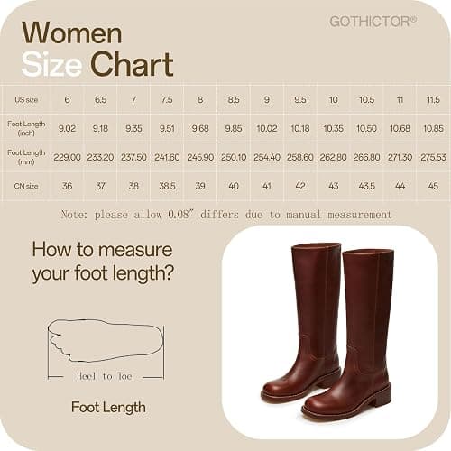 Gothictor Women's Banana Knee High Boots Square Toe Chunky Block Heel Comfortable Low Heel Pull on Wide Calf Riding Long Boots for Women thumbnail 7