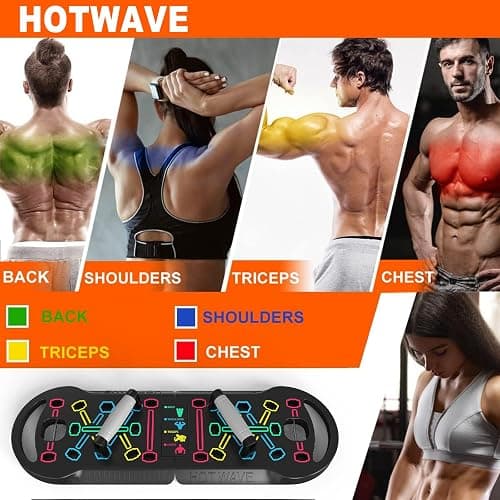 HOTWAVE Push Up Board Fitness, Portable Foldable 20 in 1 Push Up Bar at Home Gym, Pushup Handles for Floor. Professional Strength Training Equipment For Man and Women thumbnail 2
