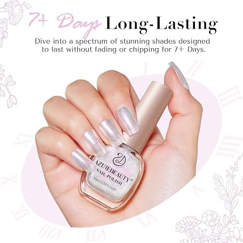 AZUREBEAUTY Chrome Quick Dry Nail Polish | Shine Pearl, Natural Lustrous Enamel | DIY Manicure & Pedicure with Chrome Finish thumbnail 8