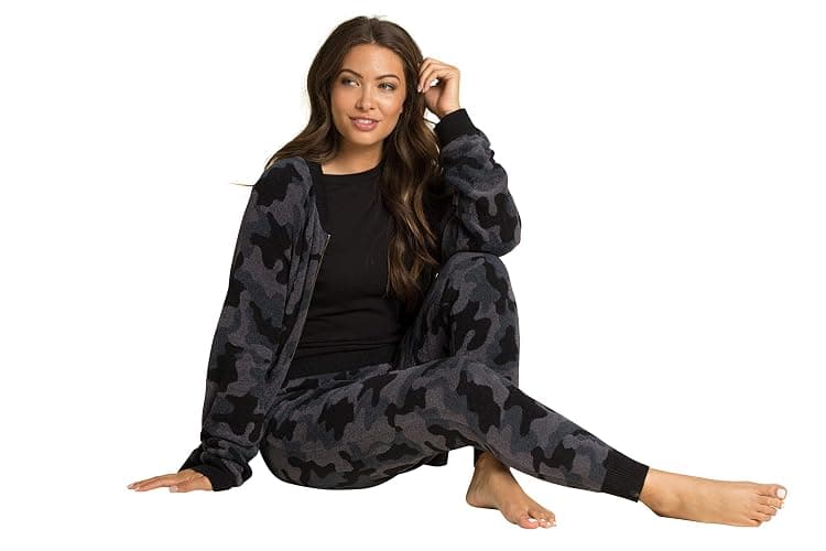 Barefoot CozyChic Ultra Lite Camo Joggers for Women, Gym Track Bottoms - Small - Indigo Multi thumbnail 4
