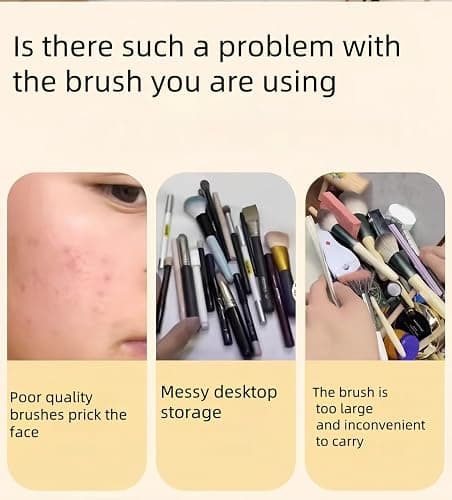 5-Piece Professional Makeup Brush Set with Mirror & Travel Case Hypoallergenic Vegan Bristles for Sensitive Skin Luxury Gift-Ready Box, Portable Cosmetic Kit for Brides, Travel, On-the-Go Touchups (1) thumbnail 2