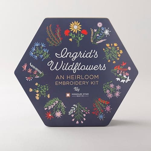 Ingrid's Wildflowers - an Heirloom Embroidery Kit by Missouri Star | Includes 20 Wildflower Designed Peel & Stitch Washaway Sheets, Colored Floss, Needles, Hoop, and Other Tools Needed for Embroidery thumbnail 7