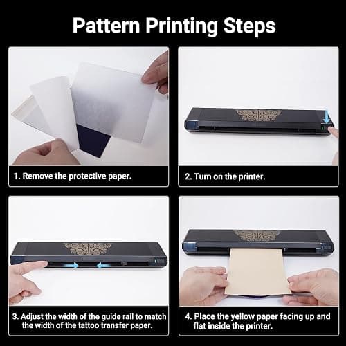 ORGBRO Tattoo Stencil Printer, X8 Thermal Tattoo Transfer Printer with 30pcs Transfer Paper, A4/A5/A6 3-in-1 Wireless Tattoo Machine for Tattoo Artists & Beginners, Compatible with Phone/Tablet/PC thumbnail 7