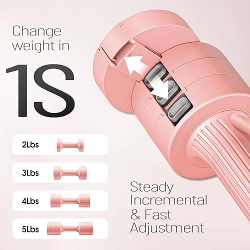 EAST MOUNT Adjustable Hand Dumbbell for Women 5lb Dumbbells Set of 2, 4 in 1 Small Dumbbell Set Each 2lb 3lb 4lb 5lb Free Weights thumbnail 2