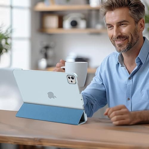 ProCase Smart Case for iPad Pro 11 Inch M5 2025/M4 2024 (Model: A3357/A3358/A3359/A2836/A2837/A3006), Slim Folio Stand Hard Back Shell Protective Tablet Cover for iPad Pro 11" 6th/5th Gen -Blue thumbnail 5