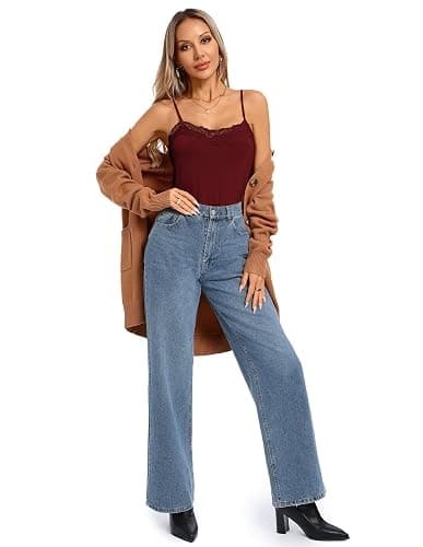 Kate Kasin Women's Adjustable Spaghetti Strap Lace Trim Cami Tunic Tank Top 3PACK thumbnail 6