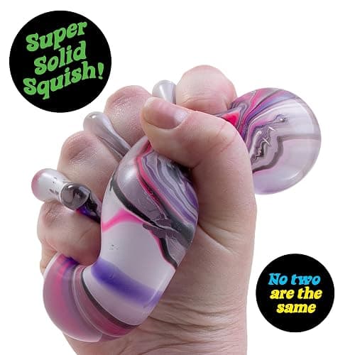 Schylling NeeDoh Nice Cube Swirl - Sensory Toy with a Super Solid Squish - Unique, Swirling Color Blend - Ages 3 and Up - Pink/White/Purple; One Cube Per Pack thumbnail 3